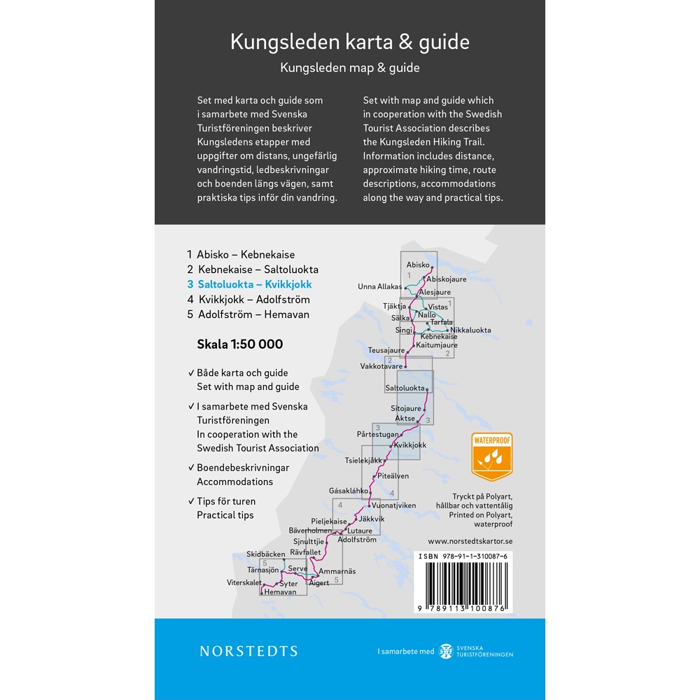 Kungsleden 3 Saltoluokta Kvikkjokk karta och guide Outdoorkartan
